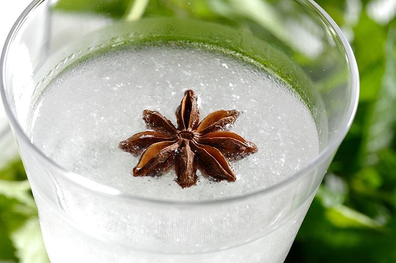 verre d'anis et anis étoilée